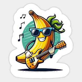 Banana Playing Guitar Sticker